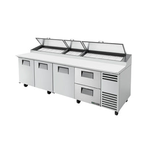 True TPP-AT-119D-2-HC, Commercial 119" Pizza Prep Table w/ Refrigerated Base, 115v