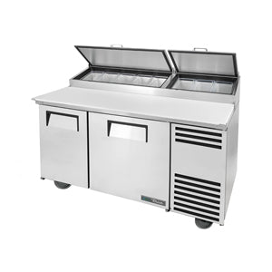 True TPP-AT-60-HC~SPEC3, Commercial 60-1/4" Pizza Prep Table, 60 1/4" Wide, 2 Doors, 4 Shelves, 8 Pans