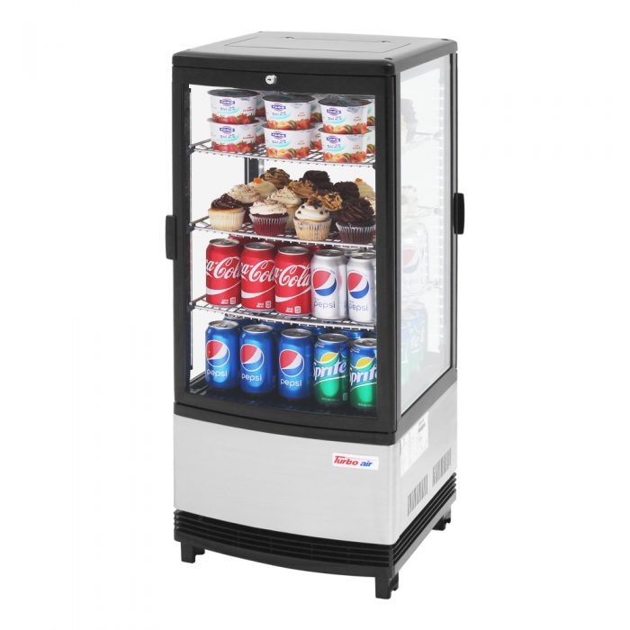 Turbo Air - CRT-77-2R-N, Commercial  Display Case Diamond glass merchandiser, Countertop, 3.0 cu. ft. Refrigerator