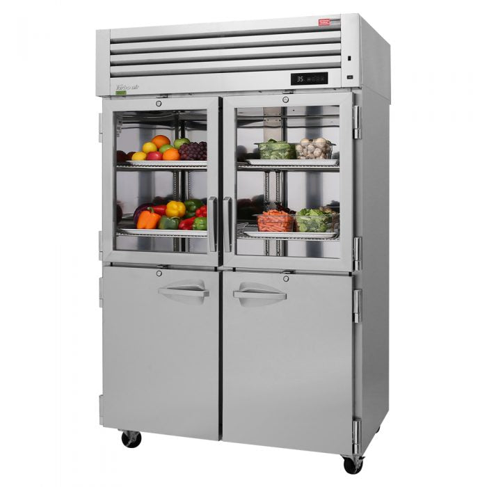 Turbo Air - PRO-50R-GSH-N, Commercial 50" Reach-In Refrigerator PRO Series 2 Section 50.8 cu. ft.