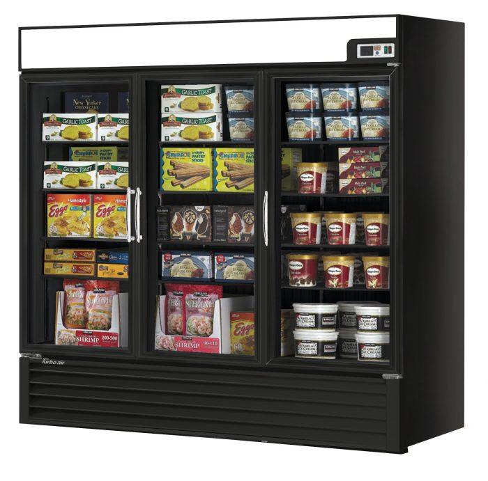 Turbo Air - TGF-72FAB-N, Commercial Glass Door Merchandisers Swing Door Freezer Three Section, 58.45 cu. ft.