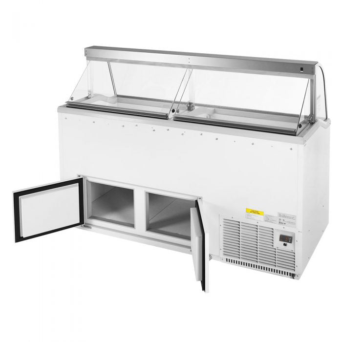 Turbo Air - TIDC-70G(W)-N, Commercial Ice Cream Dipping Cabinet, 68″W, (12) 3 gallon can capacity