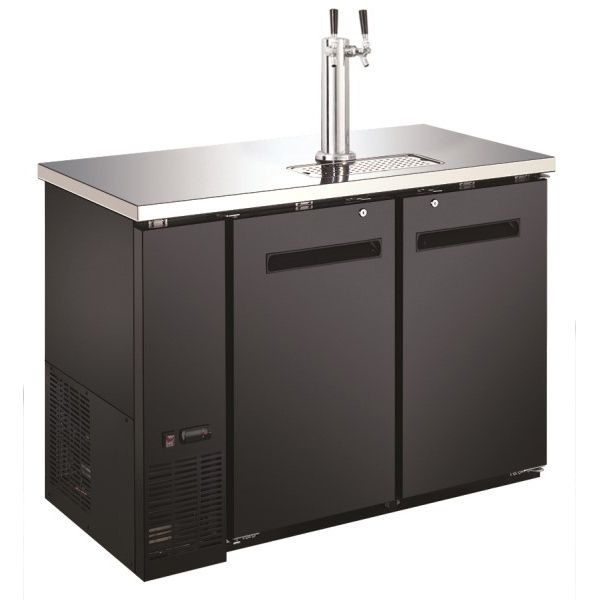 U-Star - USBD-4824/2, Kegerator/Beer Dispenser W/ Double Tap Towers 24" Deep 48" Wide