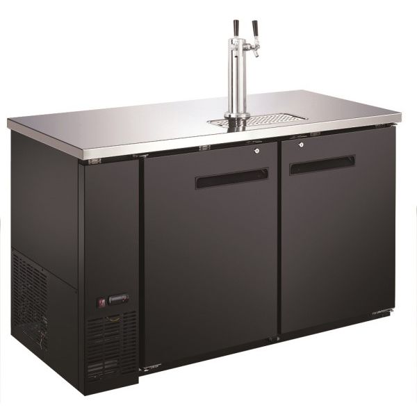 U-Star - USBD-5928/2, Kegerator/Beer Dispenser W/Double Tap Tower 28" Deep 59" Wide