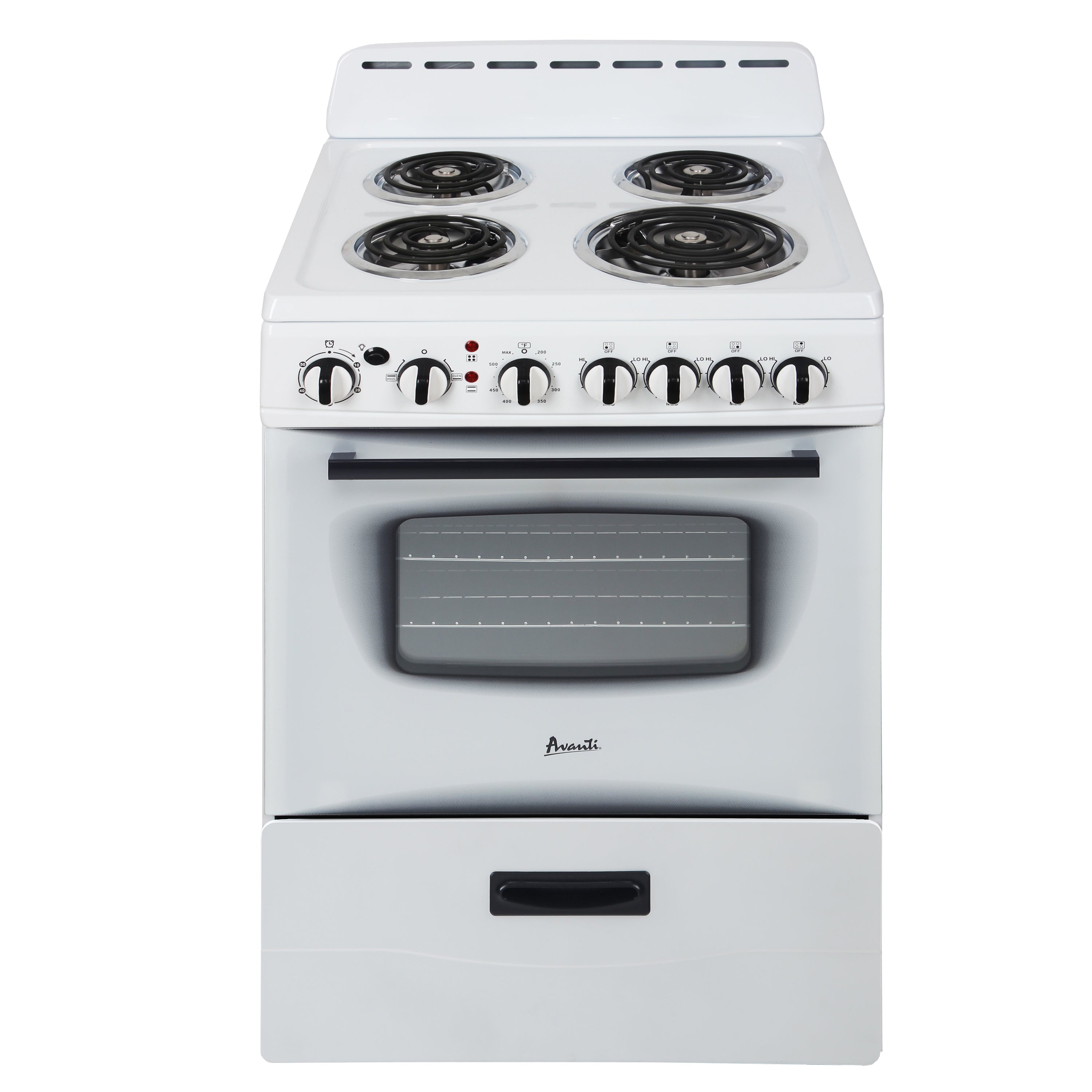 Avanti - ERU240P0W, Avanti 24" Electric Range Oven with Framed Glass Door, in White