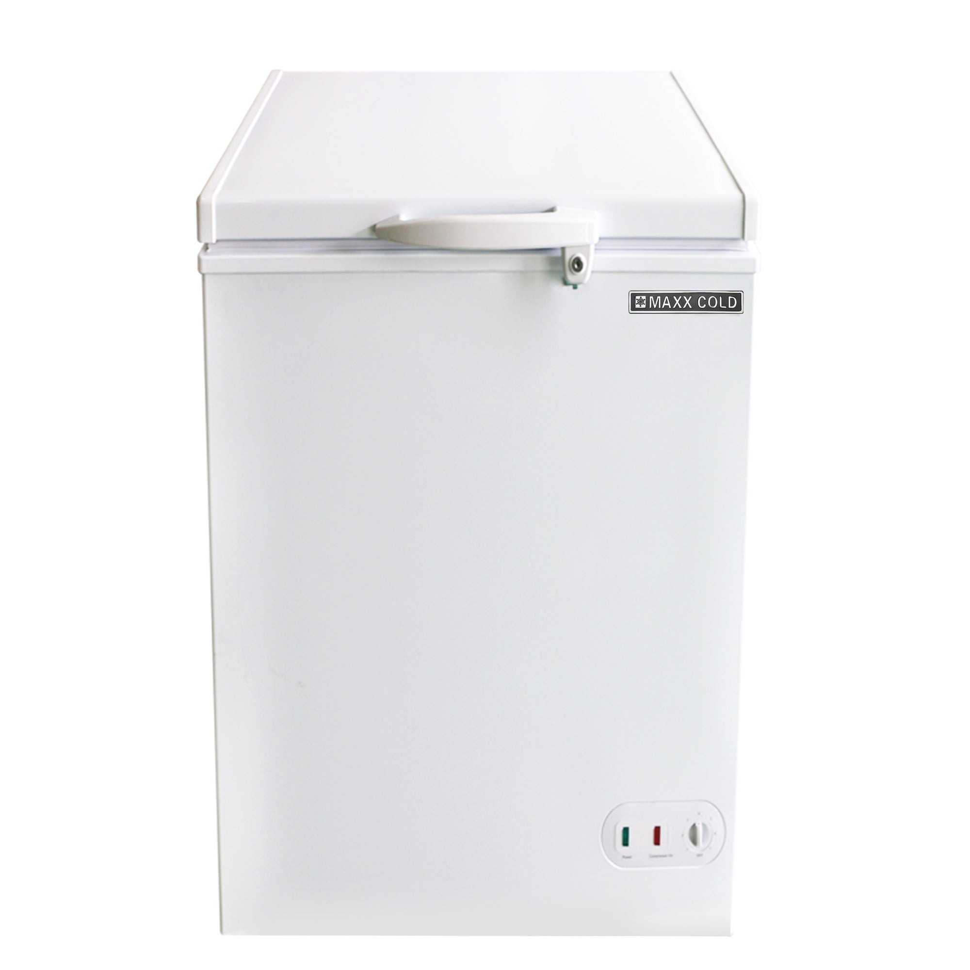 Maxx Cold - MXSH3.4SHC Compact Chest Freezer with Solid Top, 22.8"W, 3.4 cu. ft. Storage Capacity, Locking Lid, Garage Ready, in White