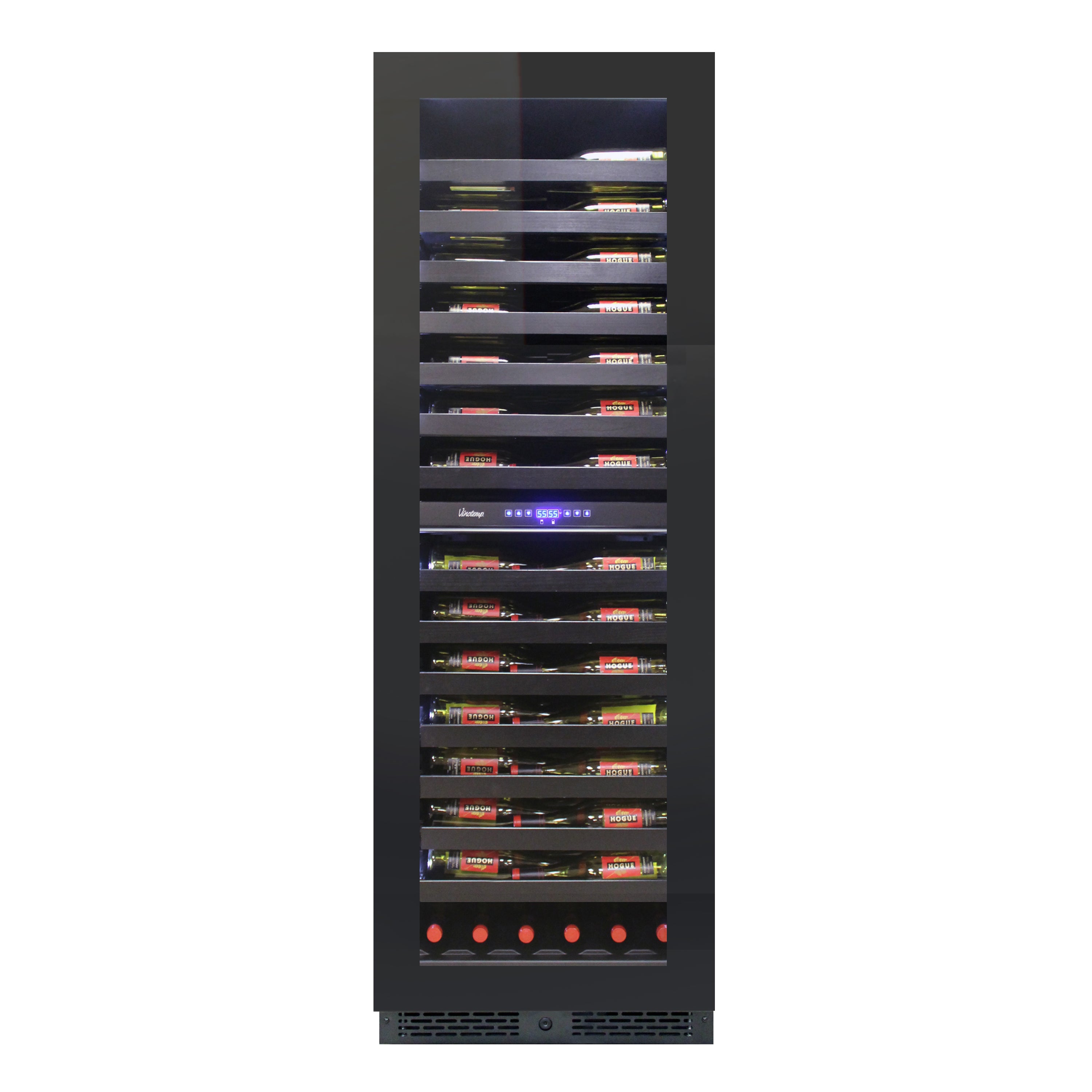 Vinotemp - VT-24PR125, Vinotemp Private Reserve Series Panel Ready Dual-Zone 24" Wine Cooler, 126 Bottle Capacity, in Black