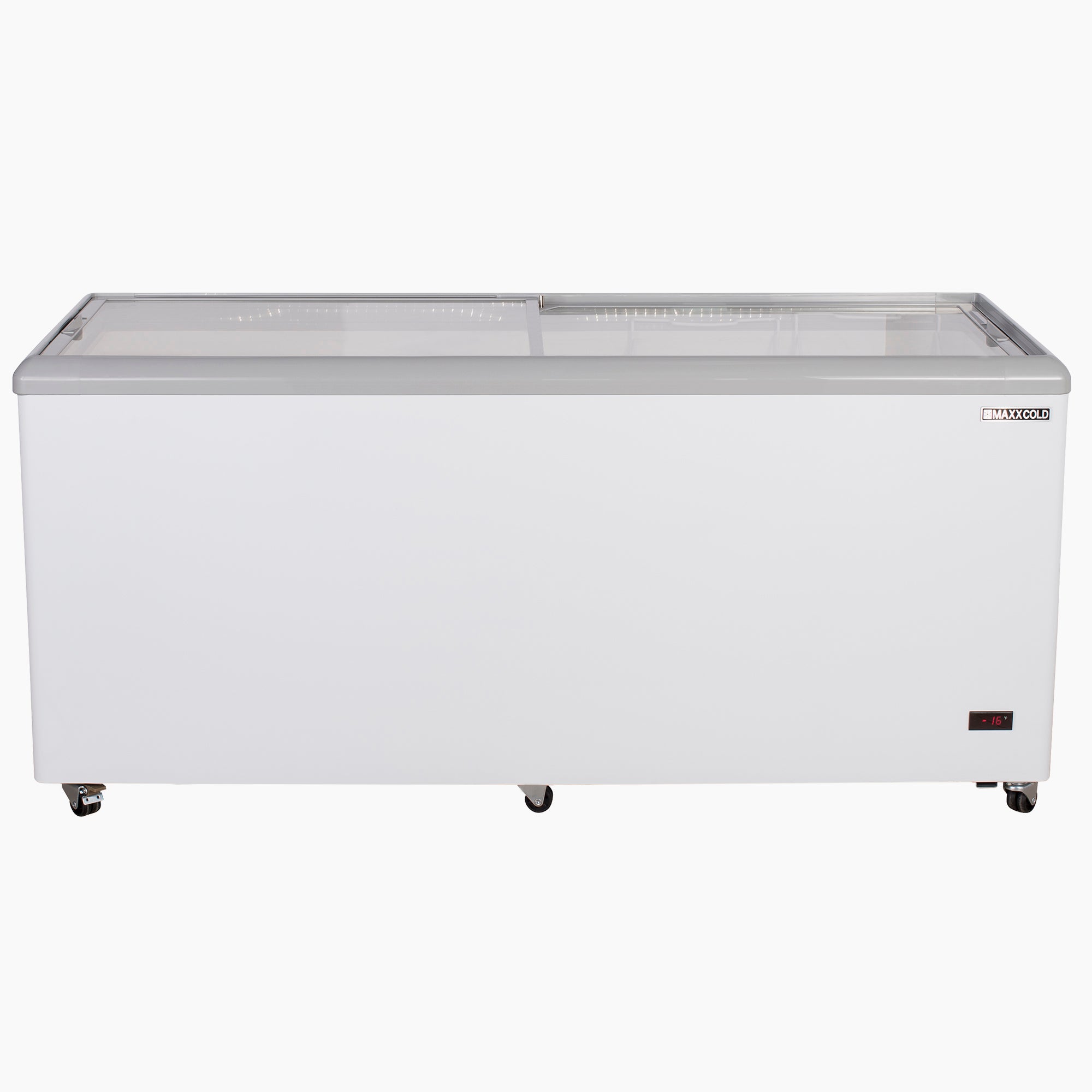 Maxx Cold - MXF71F Sliding Glass Top Mobile Ice Cream Display Freezer, 71"W, 16 cu. ft. (453L) Storage Capacity, Equipped with 5 Baskets, in White