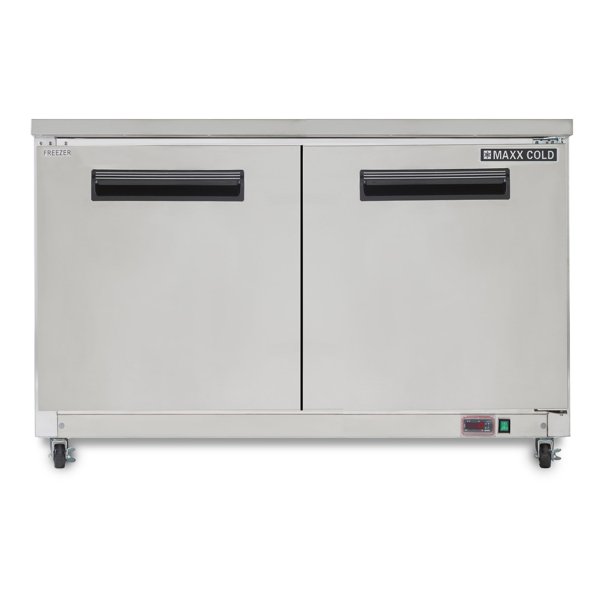 Maxx Cold - MXCF48UHC Double Door Undercounter Freezer, 48.3"W, 12 cu. ft. Storage Capacity, in Stainless Steel