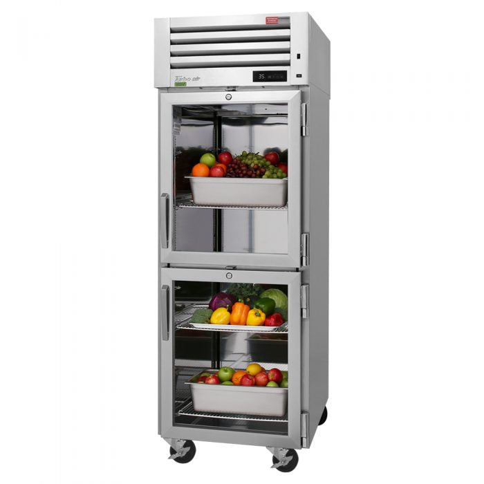 Turbo Air - PRO-26-2R-GS-PT-N, Commercial 28" Pass Thru Refrigerator PRO Series 2 Half Glass F/ 2 Half Solid B 26.48 cu.ft.