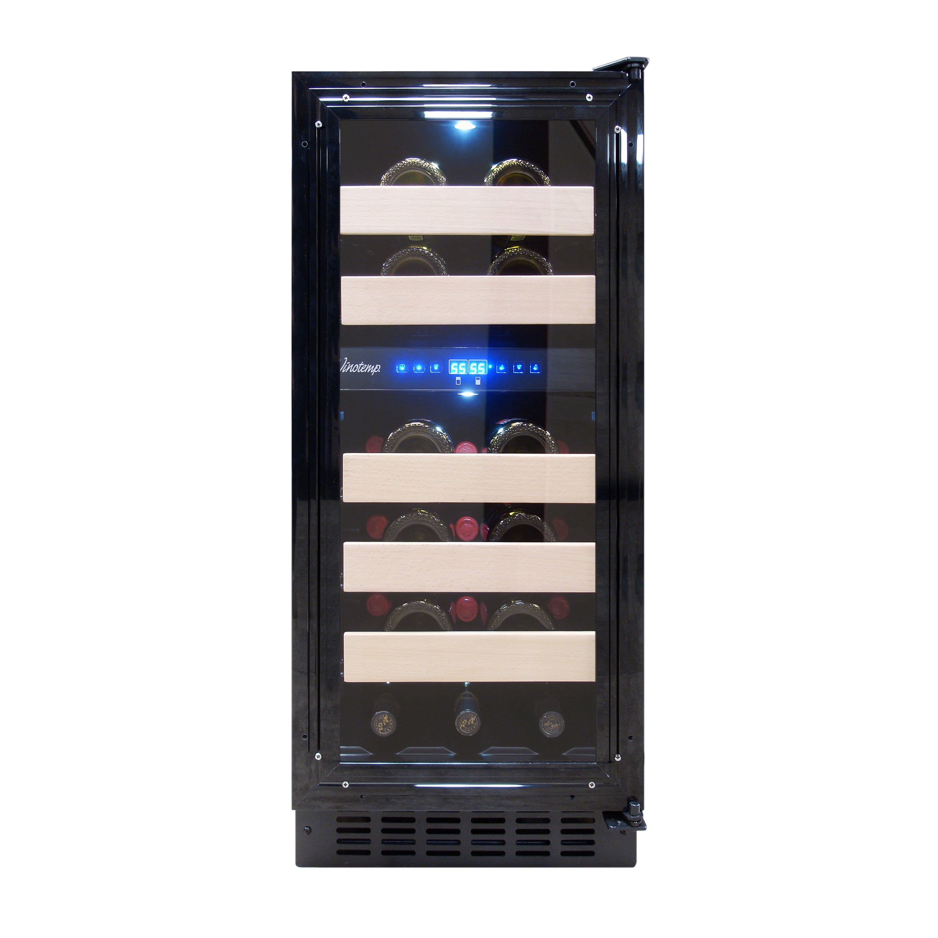 Vinotemp - VT-15PR28, Vinotemp Private Reserve Series Panel Ready Dual-Zone 15" Wine Cooler, 28 Bottle Capacity, in Black