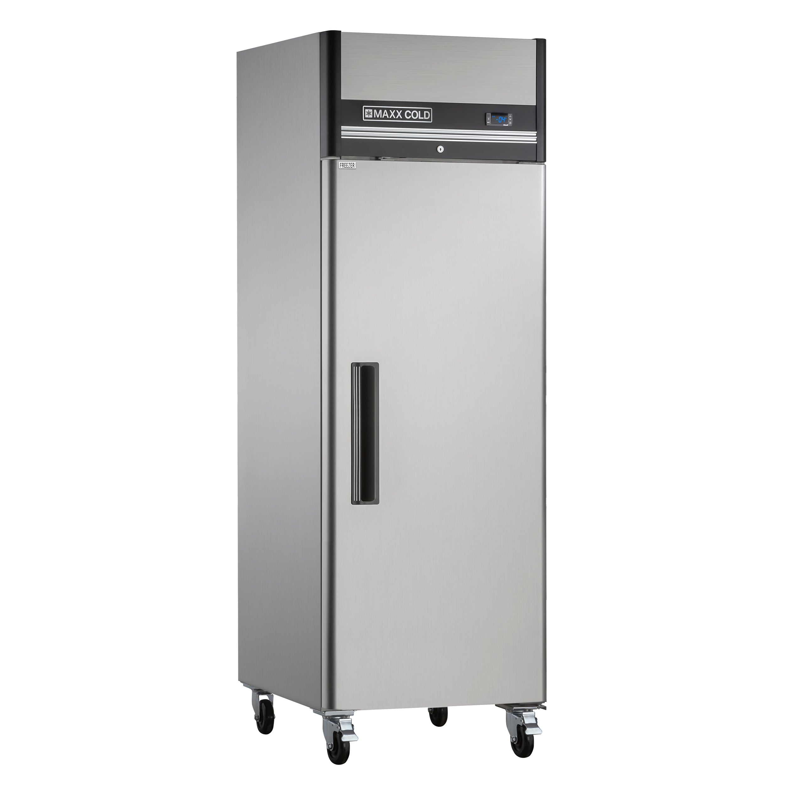 Maxx Cold - MXCF-19FDHC Single Door Reach-in Freezer, Top Mount, 25.2"W, 19 cu. ft. Storage Capacity, in Stainless Steel