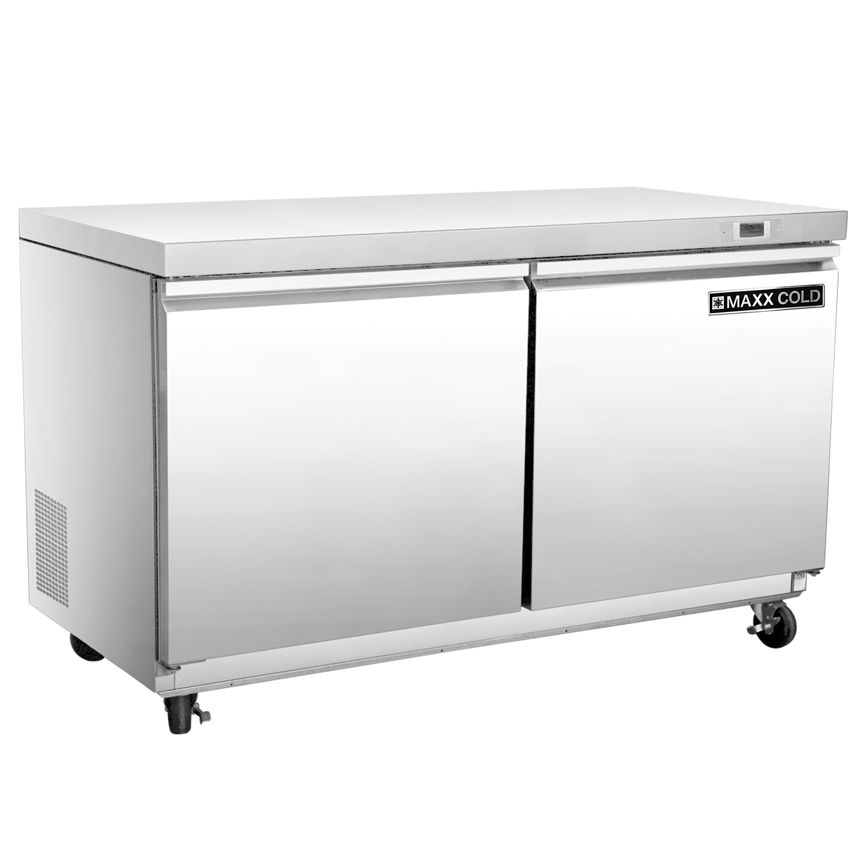 Maxx Cold - MXSF48UHC Double Door Undercounter Freezer, 48"W, 11.1 cu. ft. Storage Capacity, in Stainless Steel