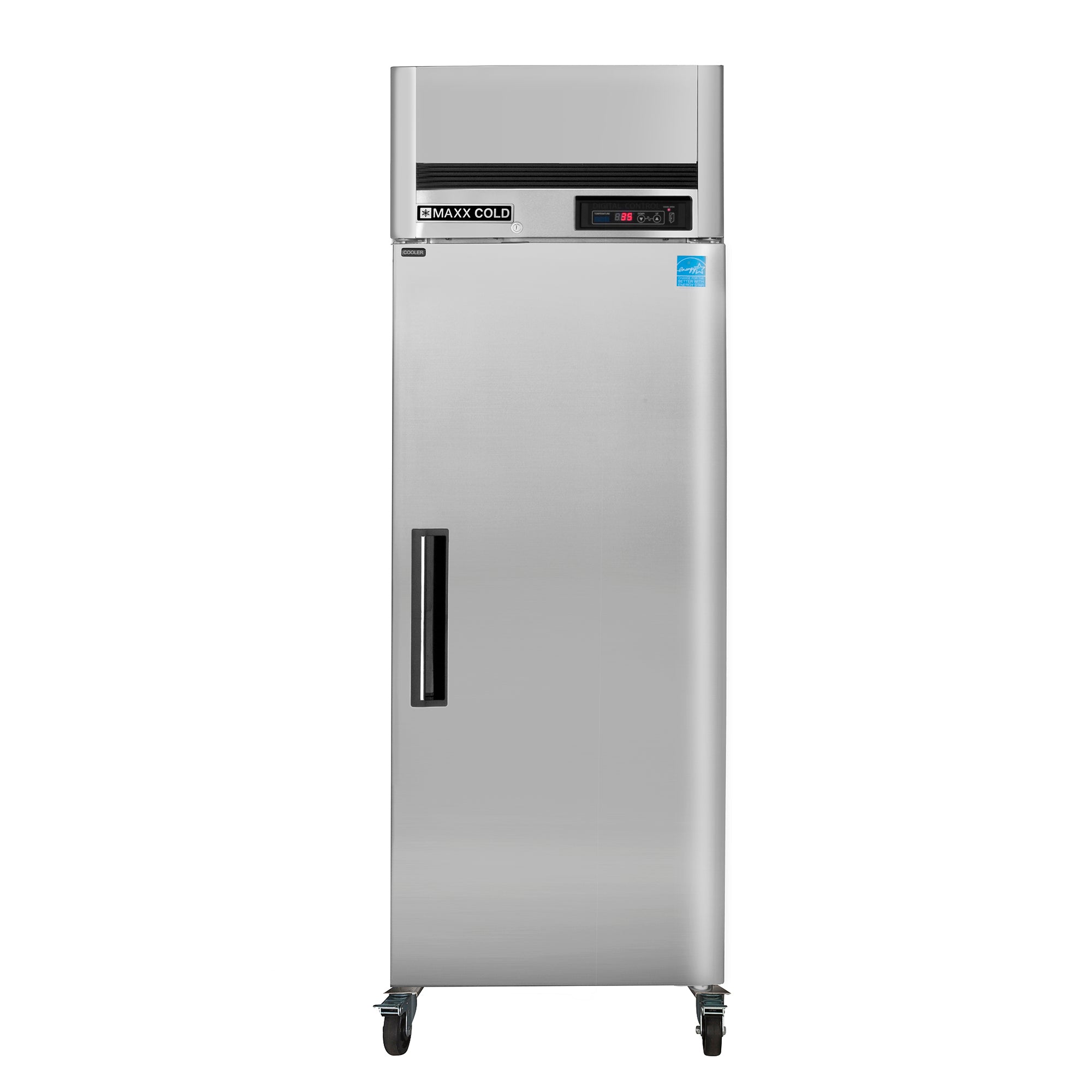 Maxx Cold - MCRT-23FDHC Single Door Reach-In Refrigerator Top Mount, 27", 23 cu. ft. Storage Capacity, Energy Star Rated, in Stainless Steel