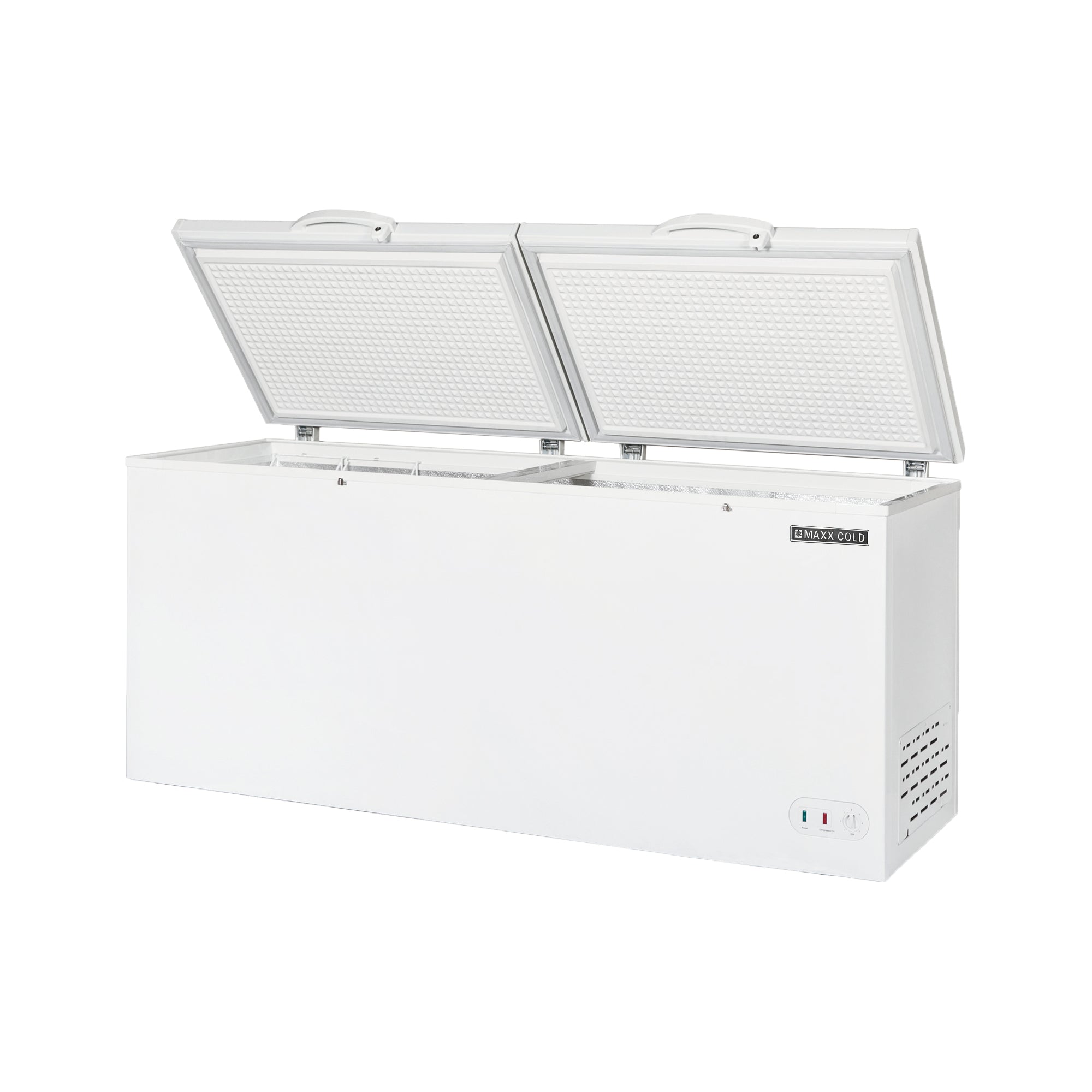 Maxx Cold - MXSH30.0SHC Extra Large Chest Freezer with Split Top, 76"W, 30 cu ft. Storage Capacity, Locking Lids, Garage Ready, in White